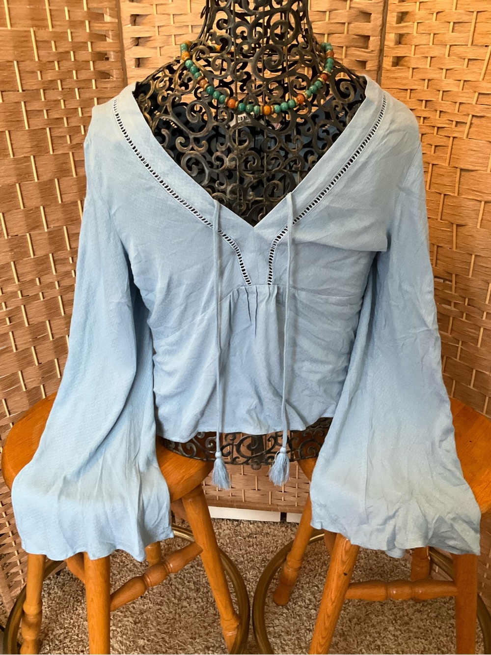 Bell Sleeve Babydoll Blouse
